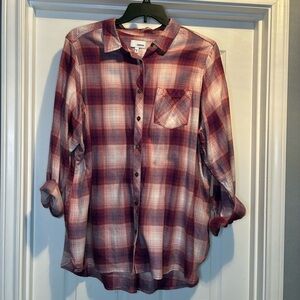 Sonoma Purple and Pink Plaid Shirt